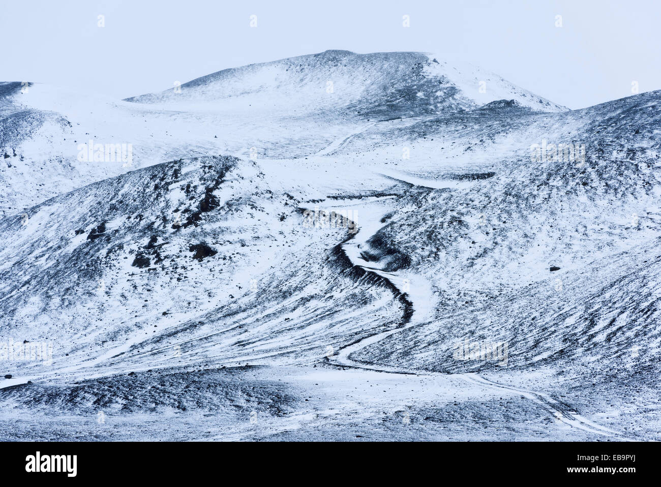 Snowy Hills, nordöstliche Region, Island Stockfoto