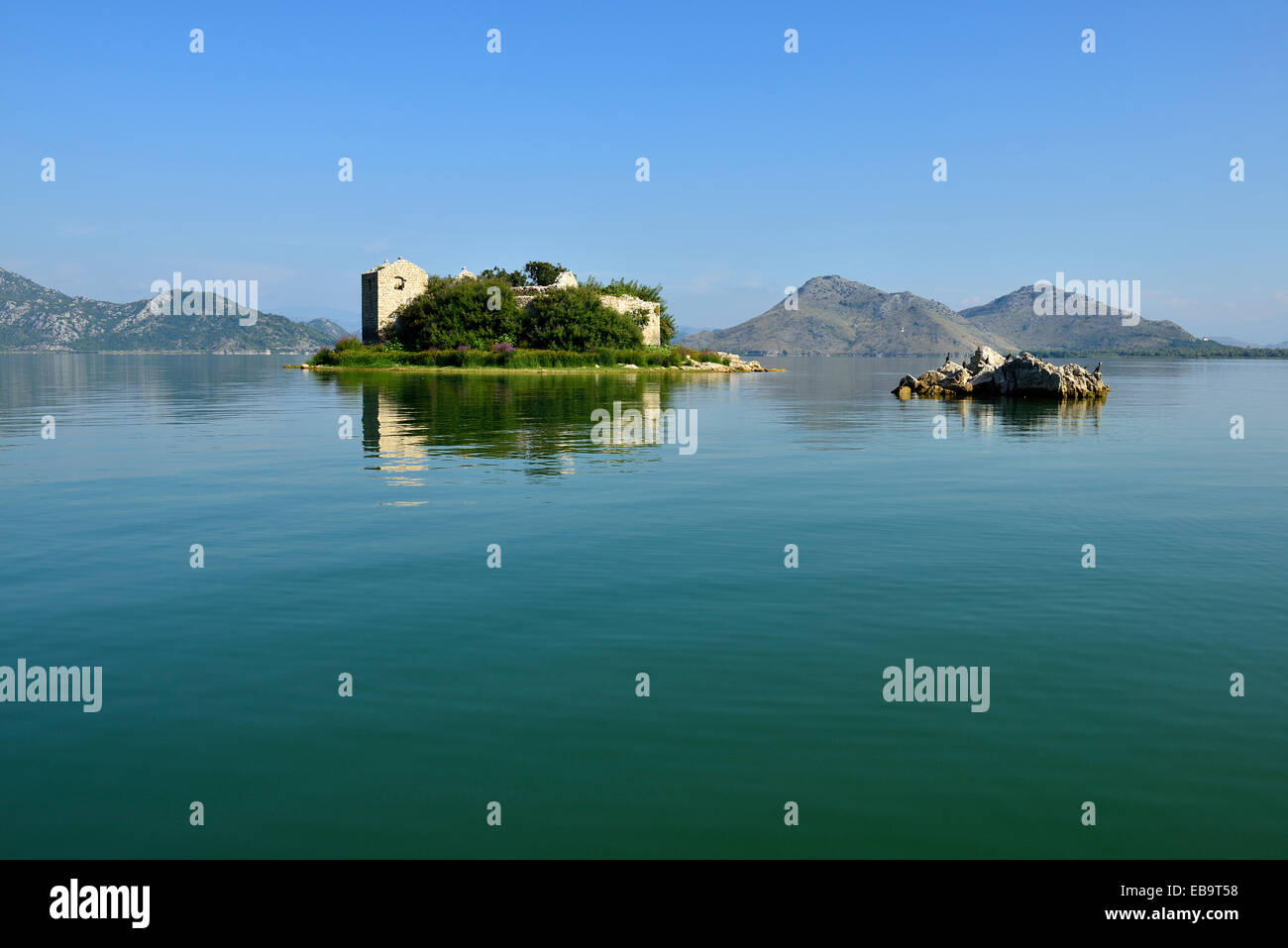 Historischen osmanischen Festung auf Grmozur Insel, Nationalpark Lake Skadar, Scutari, Crna Gora, Montenegro Stockfoto
