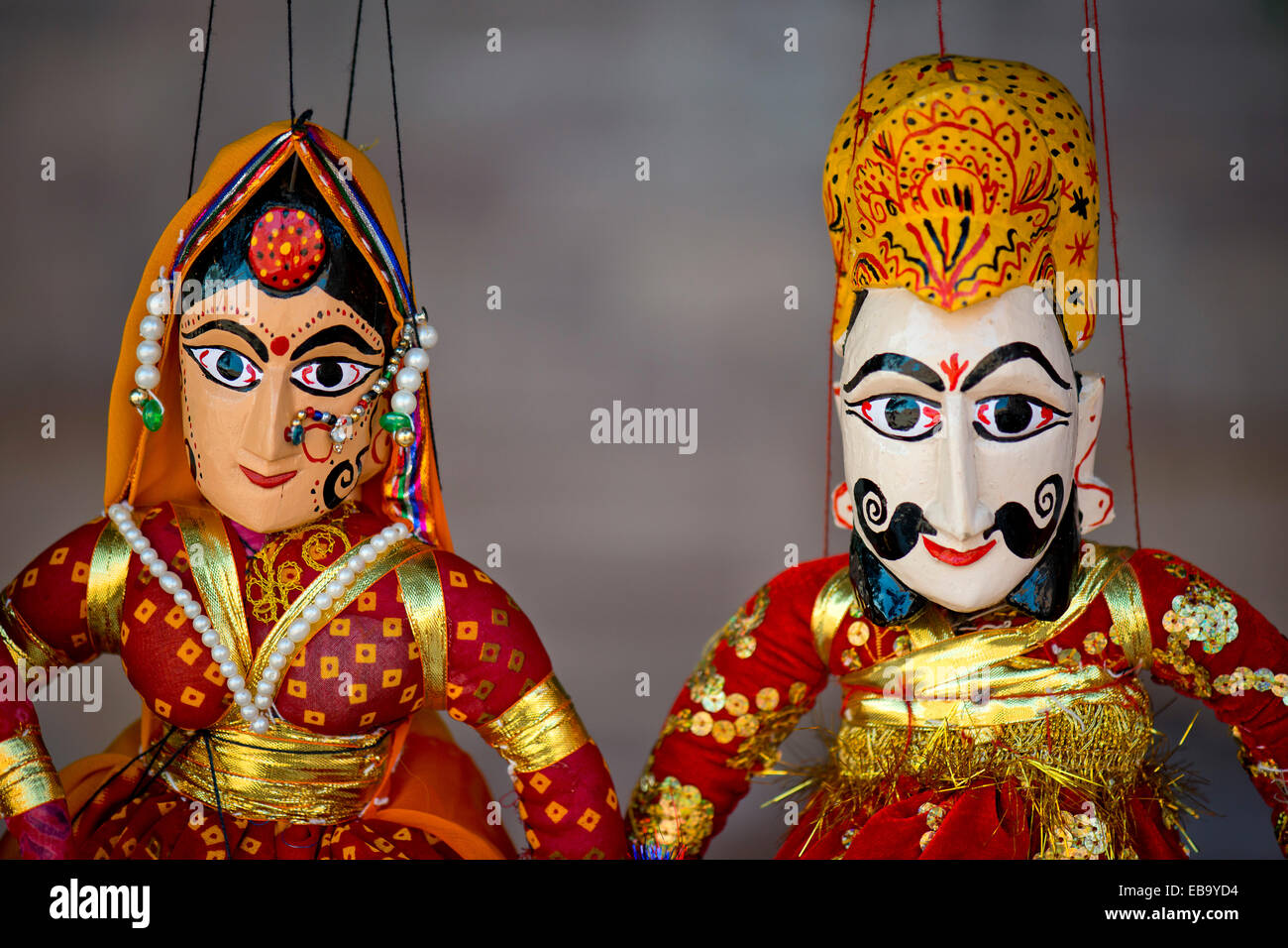 Marionetten, traditionelles Handwerk, Jodhpur, Rajasthan, Indien Stockfoto