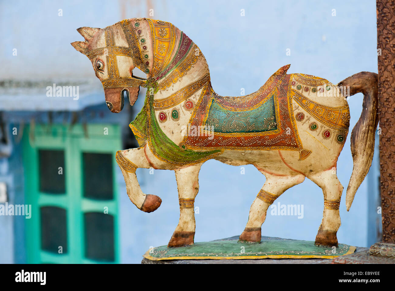 Pferdeskulptur, Kunst & Handwerk, Jodhpur, Rajasthan, Indien Stockfoto