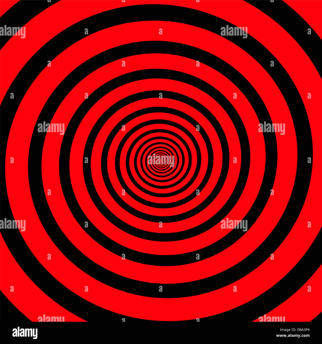 Rot schwarz hypnotisierende Spirale. Stockfoto