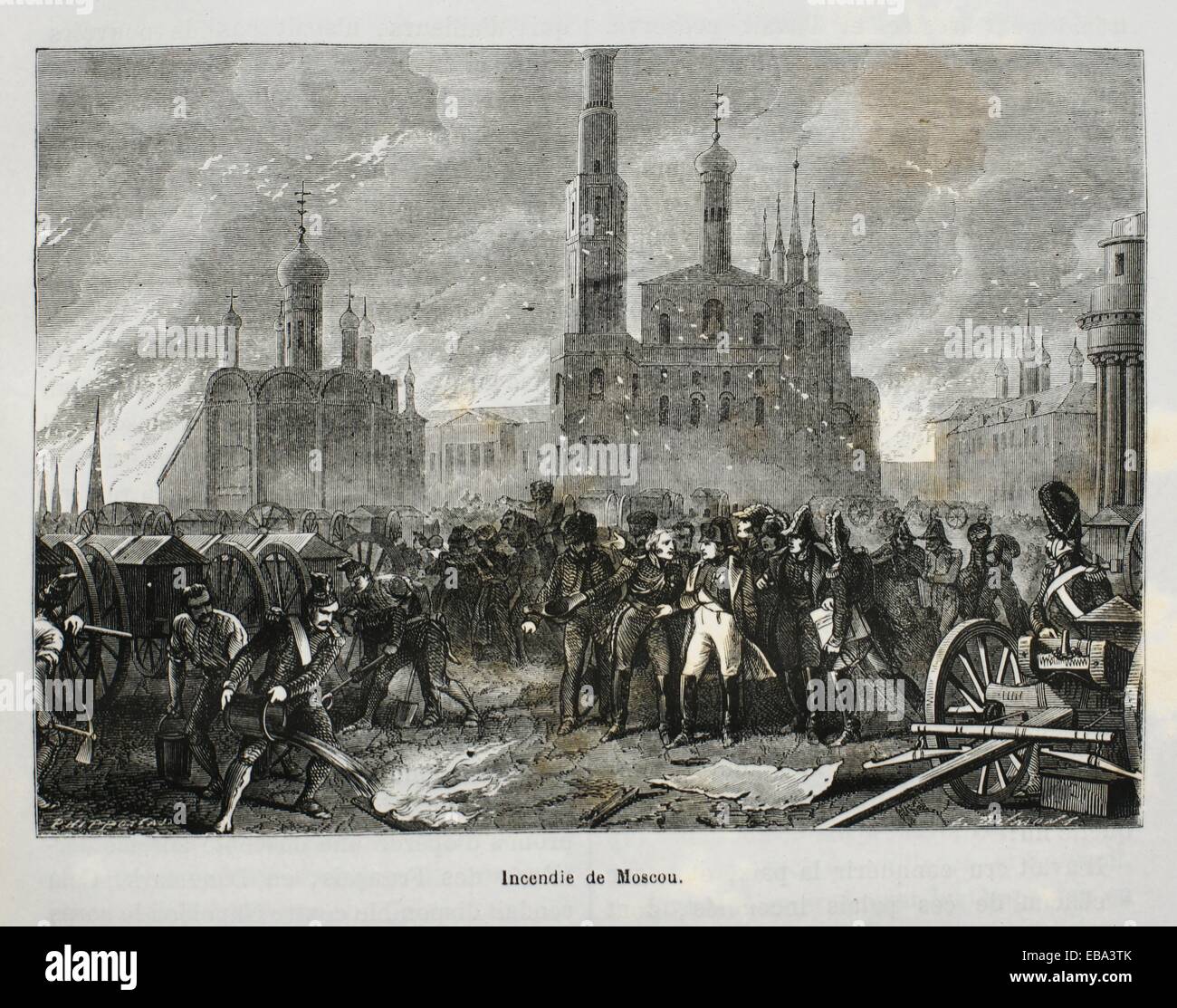 Frankreich, Russland Geschichte des 19. Jahrhunderts - Napoleon beobachtete das Feuer von Moskau Stockfoto