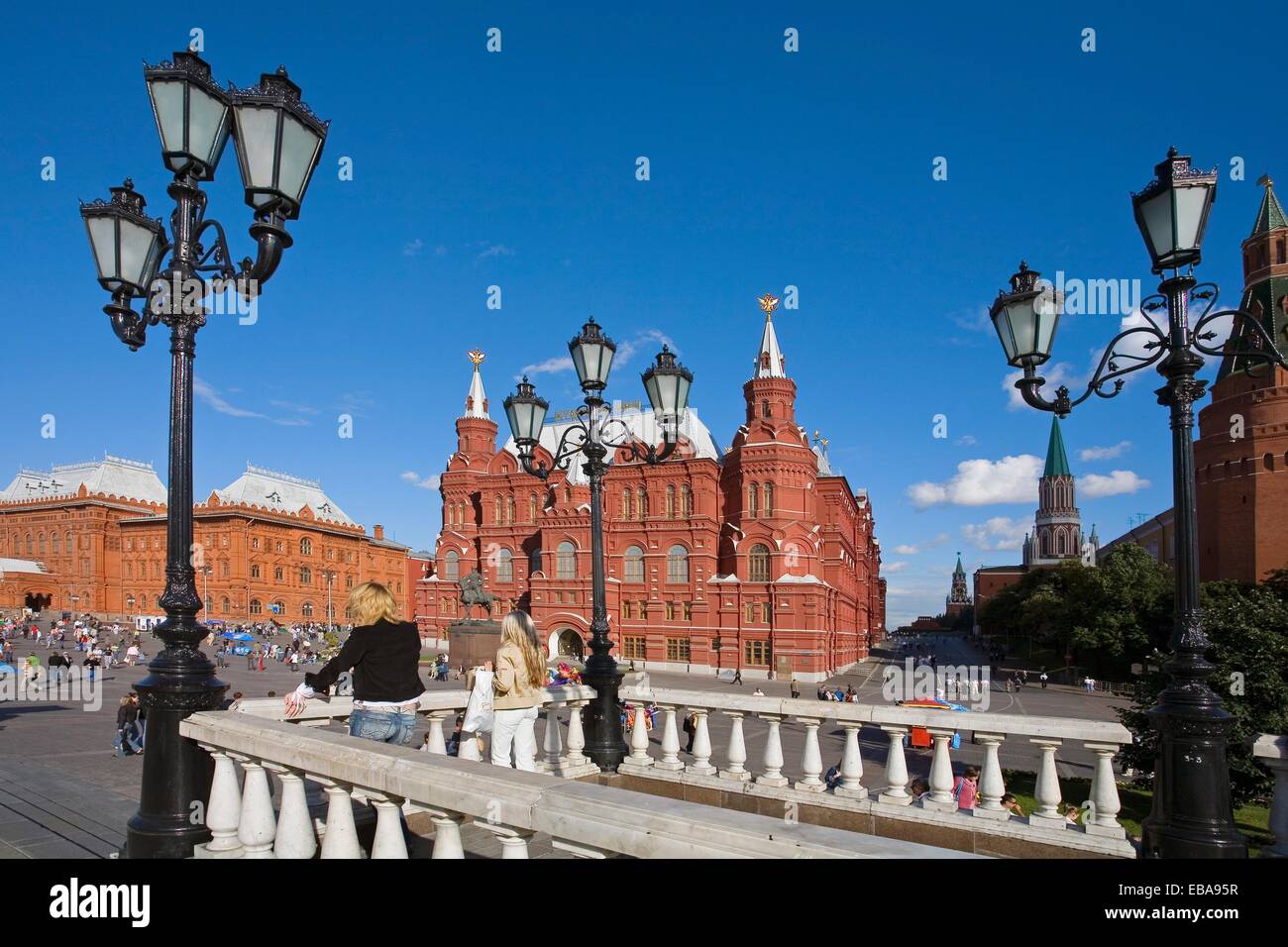 Manezhnaya Platz, Geschichtsmuseum Moskau, Russland. Stockfoto