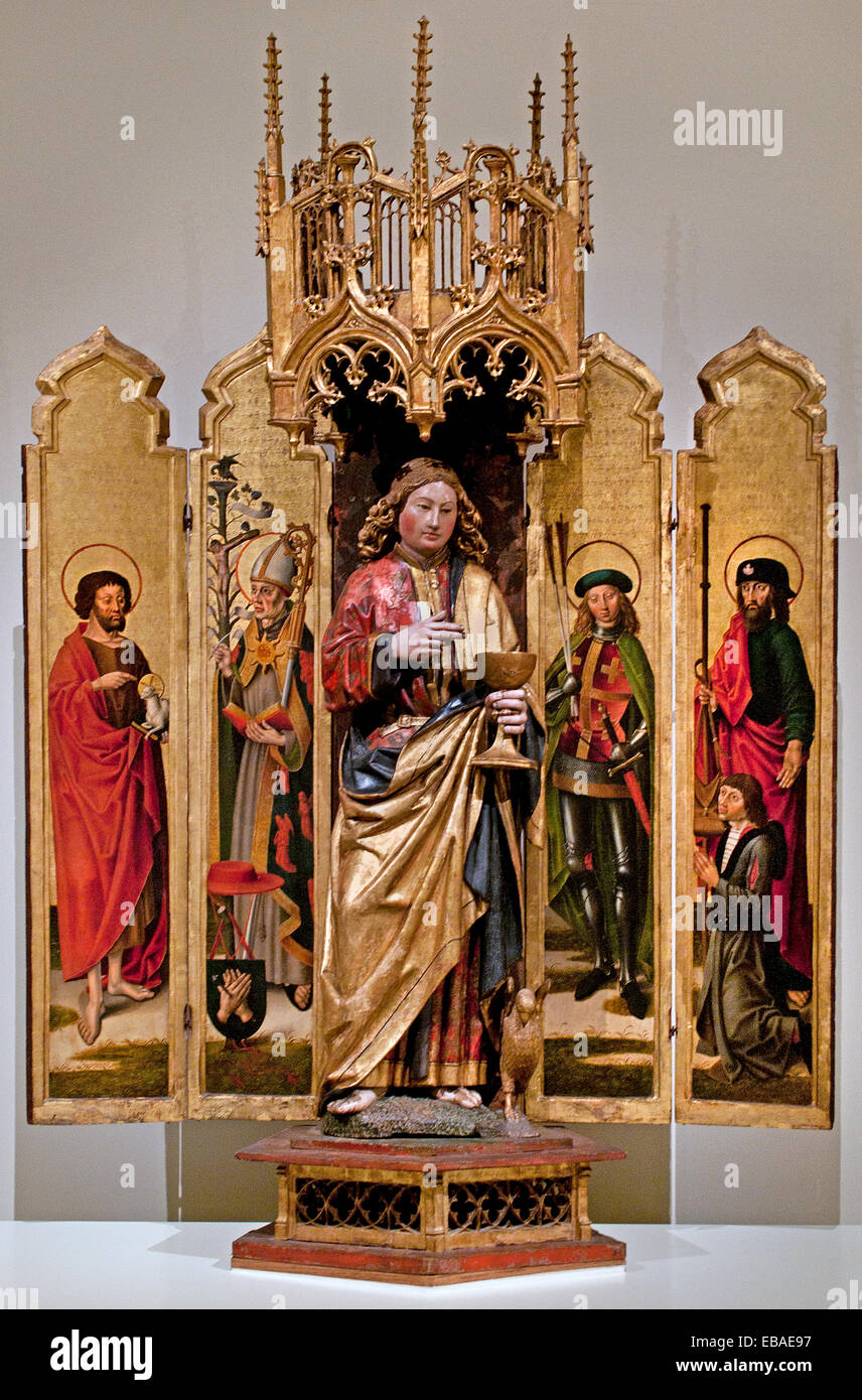 Polyptychon des Hl. Johannes der Evangelist 1480 anonym Süd Niederlande flämischen belgischen Belgien Stockfoto
