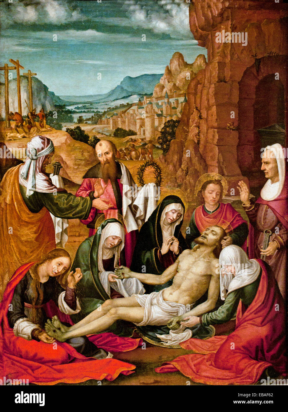 Trauer über die toten Christus 1507 Paolo da San Leocadio San Valentino 1445 – Valencia 1519 Spanien Spanisch Stockfoto