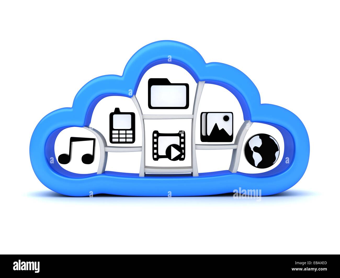 Abstrakte Cloud-Speicher (durchgeführt in 3d) Stockfoto