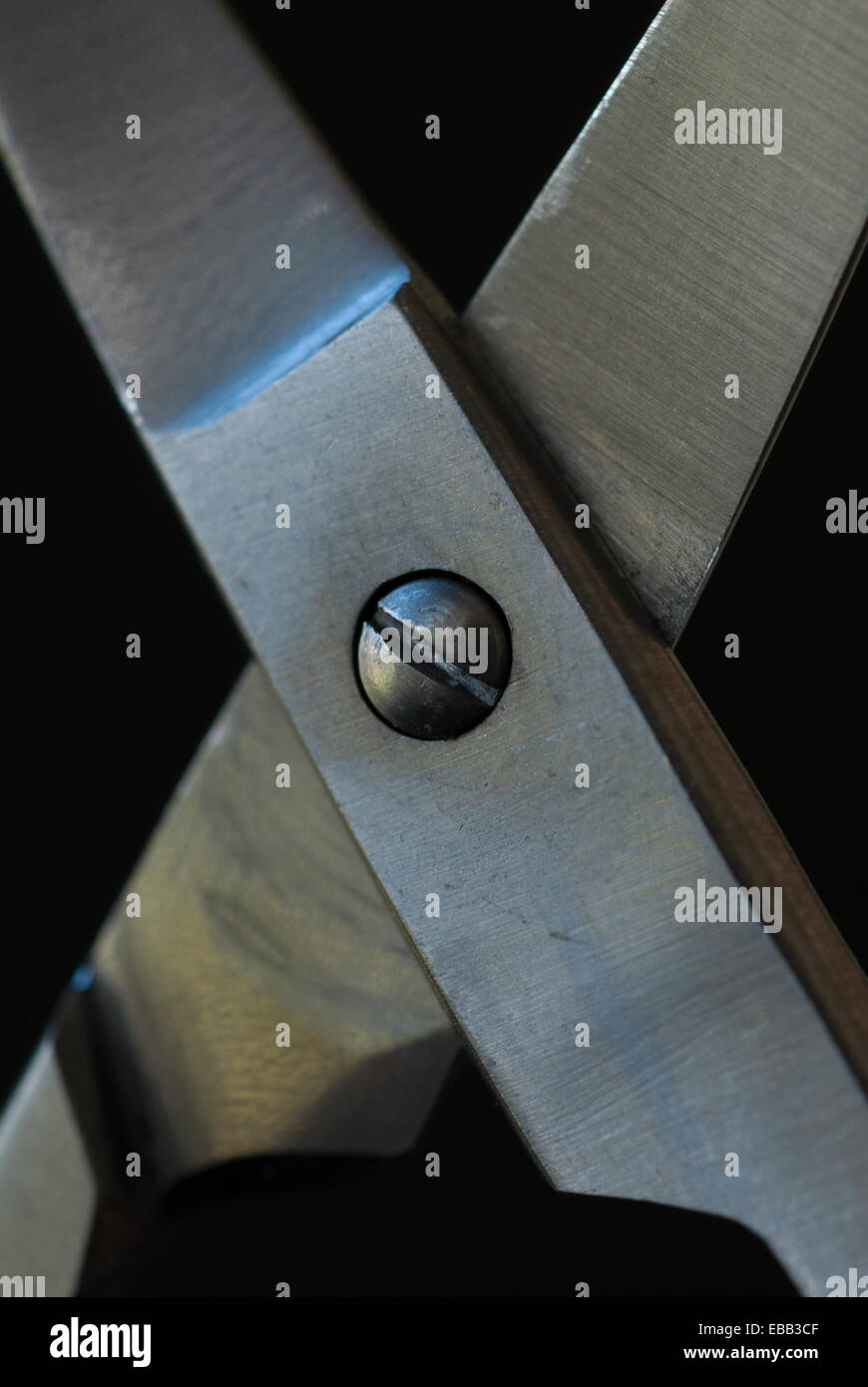 Zentrale Scharnier Dreh-und Angelpunkt des paar kleine Nagelschere Stockfoto
