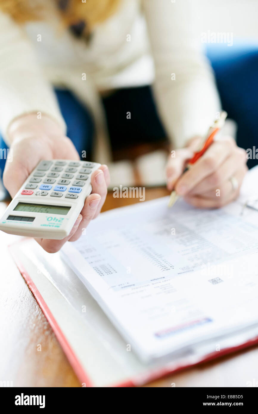 Frau, Arbeit, Finanzen Stockfoto