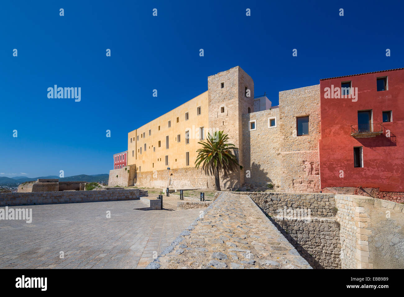 Gebäude der Burg Ibiza Stockfoto