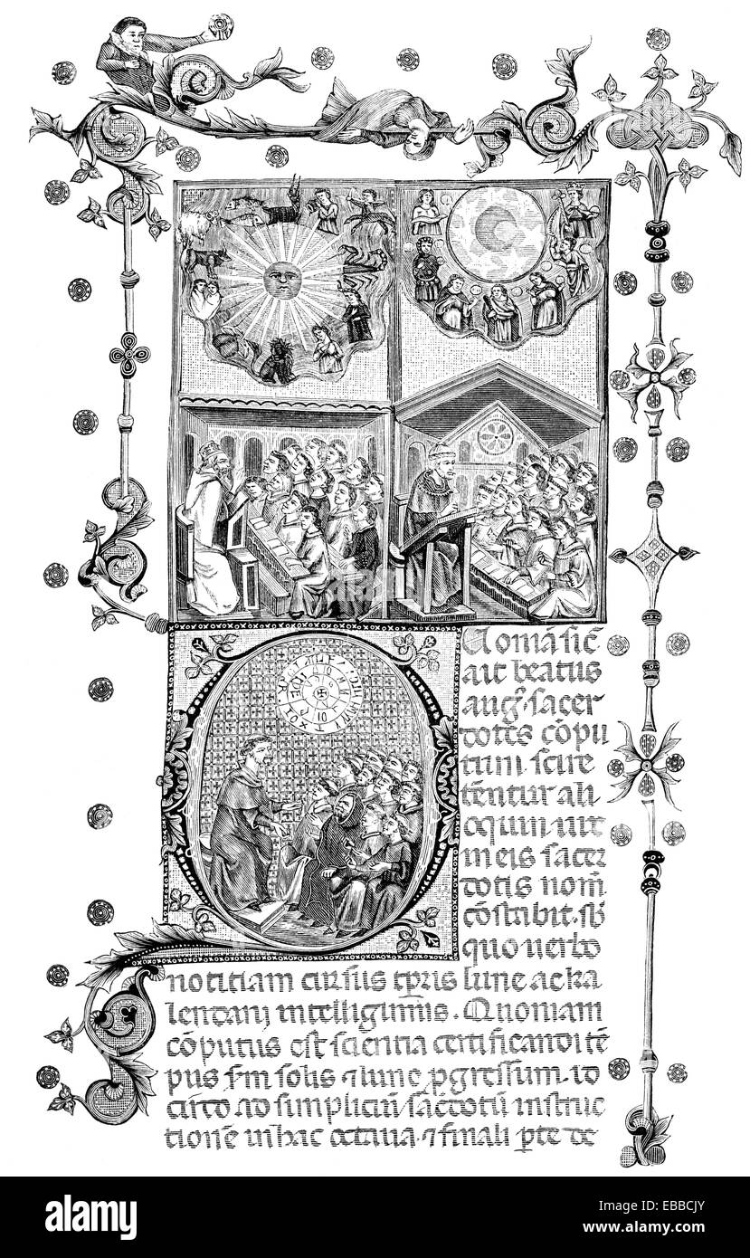 Rationale Divinorum Officiorum, einer liturgischen Abhandlung geschrieben von Guillaume Durand, oder William Durand, c. 1230-1296, eine französische c Stockfoto