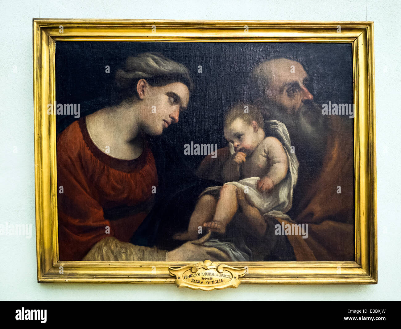 Guercino (Giovanni Francesco Barbieri, Cento 1591 - 1666 Bologna) Sacra Famiglia (Heilige Familie) Öl auf Leinwand Musei Capitolini - Rom, Italien Stockfoto