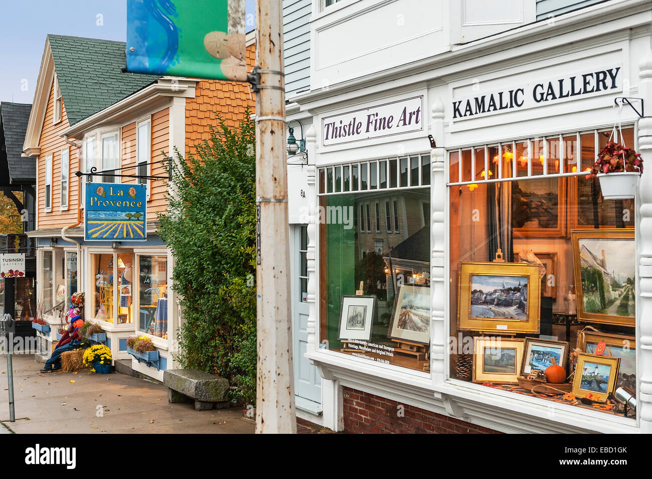 Malerische Geschäfte in Rockport, Massachusetts, USA Stockfoto