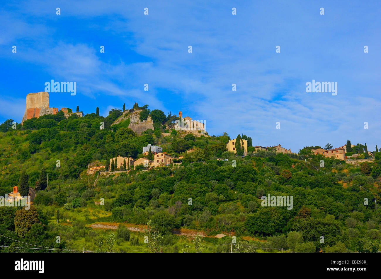 Rocca D´Orcia, Rocca Tentennano, Val d ' Orcia, Orcia-Tals. UNESCO Welt Kulturerbe Website, Toskana Landschaft, Provinz Siena Stockfoto