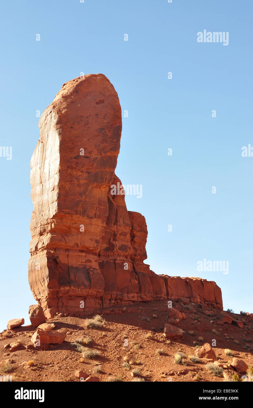 Der Daumen Butte, Monument Valley, Arizona. Stockfoto