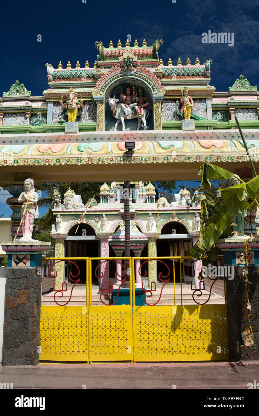 Mauritius, Cap Malheureux, dekoriert bunt hinduistischer Shiva Tempel Tor Stockfoto