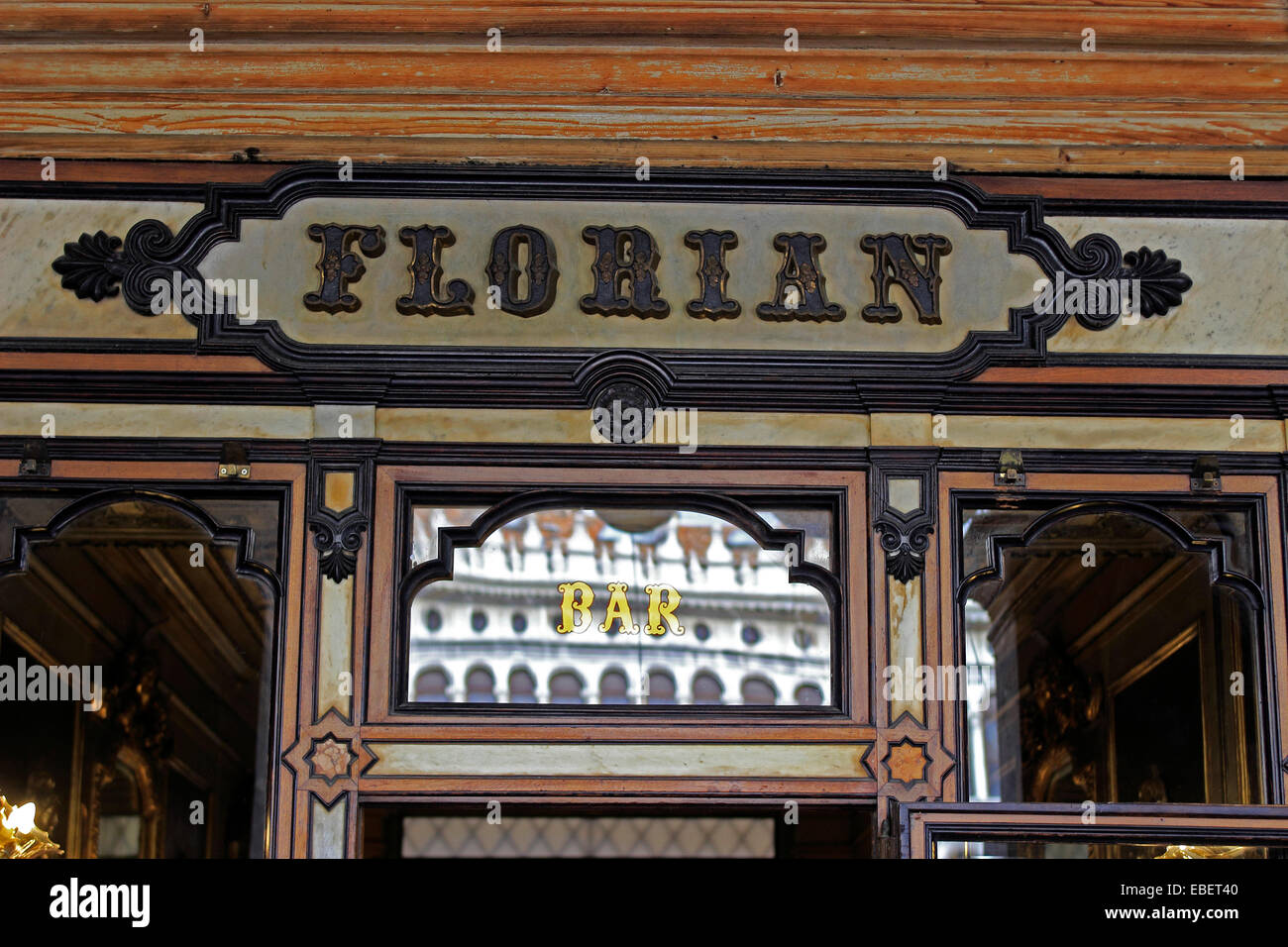 Piazza San Marco in Venedig Italien berühmten Cafe Florian Kaffee Haus Stockfoto