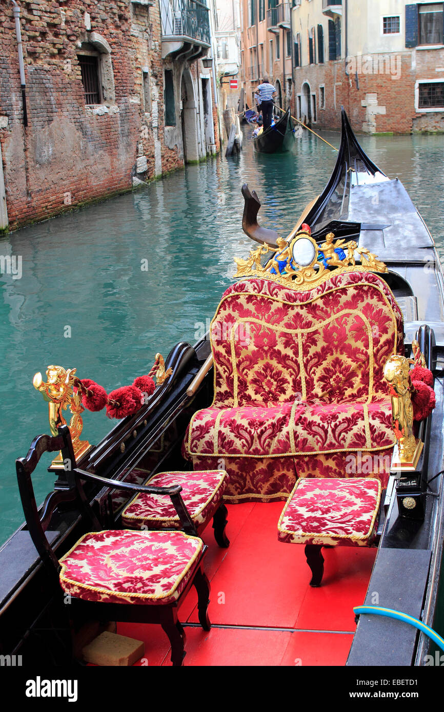 Venedig Italien Gondel in einen kleinen Kanal Stockfoto