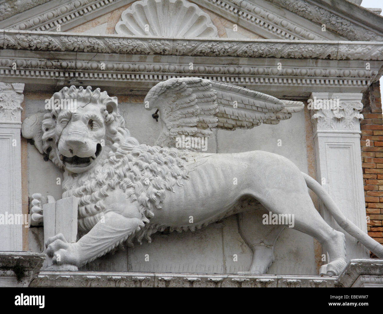 Venedig Italien Castello geflügelten Löwen-Symbol von Venedig Stockfoto