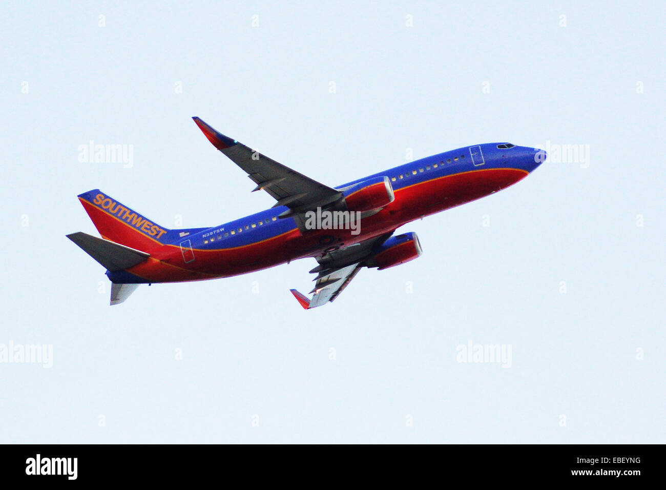 Southwest Airlines 737 Jet Flugzeug abheben Stockfoto