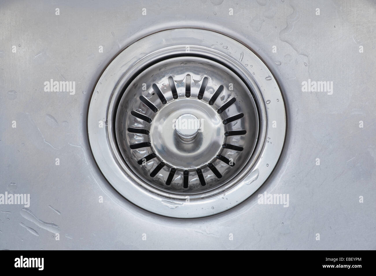 Detailansicht der Spüle abtropfen lassen. Stockfoto