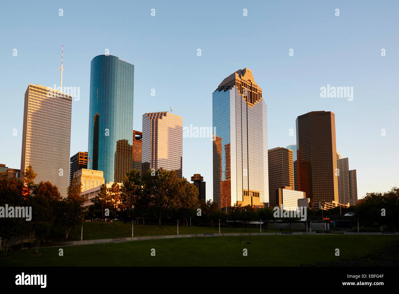 Blick auf Downtown Houston, Texas, USA Stockfoto