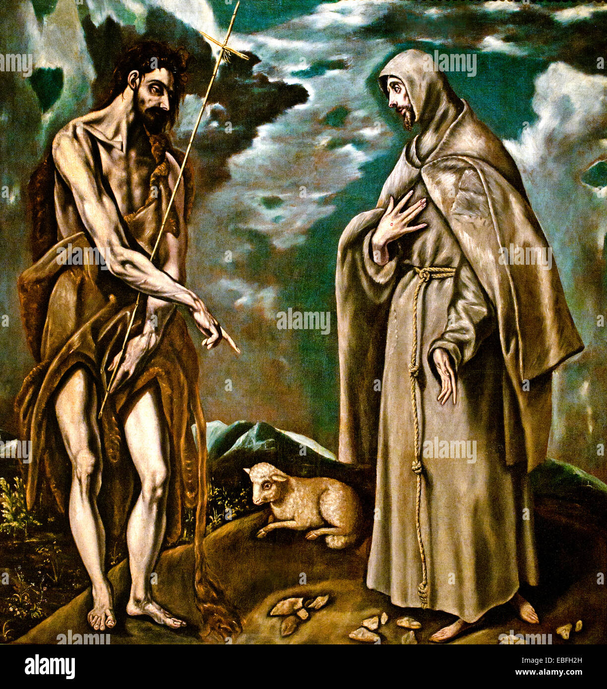 Hl. Johannes der Täufer und Hl. Franz von Assisi von El Greco Dominikos Theotokopoulos (Crete 1541 Toledo 1614) griechische Spanisch Stockfoto