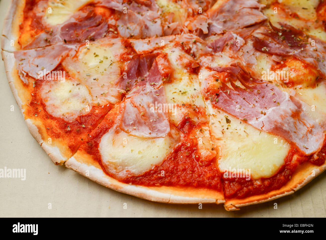 Pizza in box Stockfoto