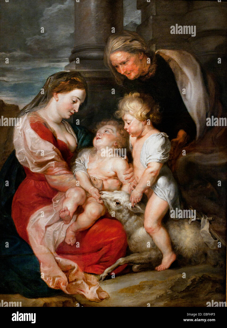 Jungfrau und Kind mit Heiligen Elisabeth und die jungen Saint John von Rubens (1577-1640) flämischen Belgien Belgien Stockfoto