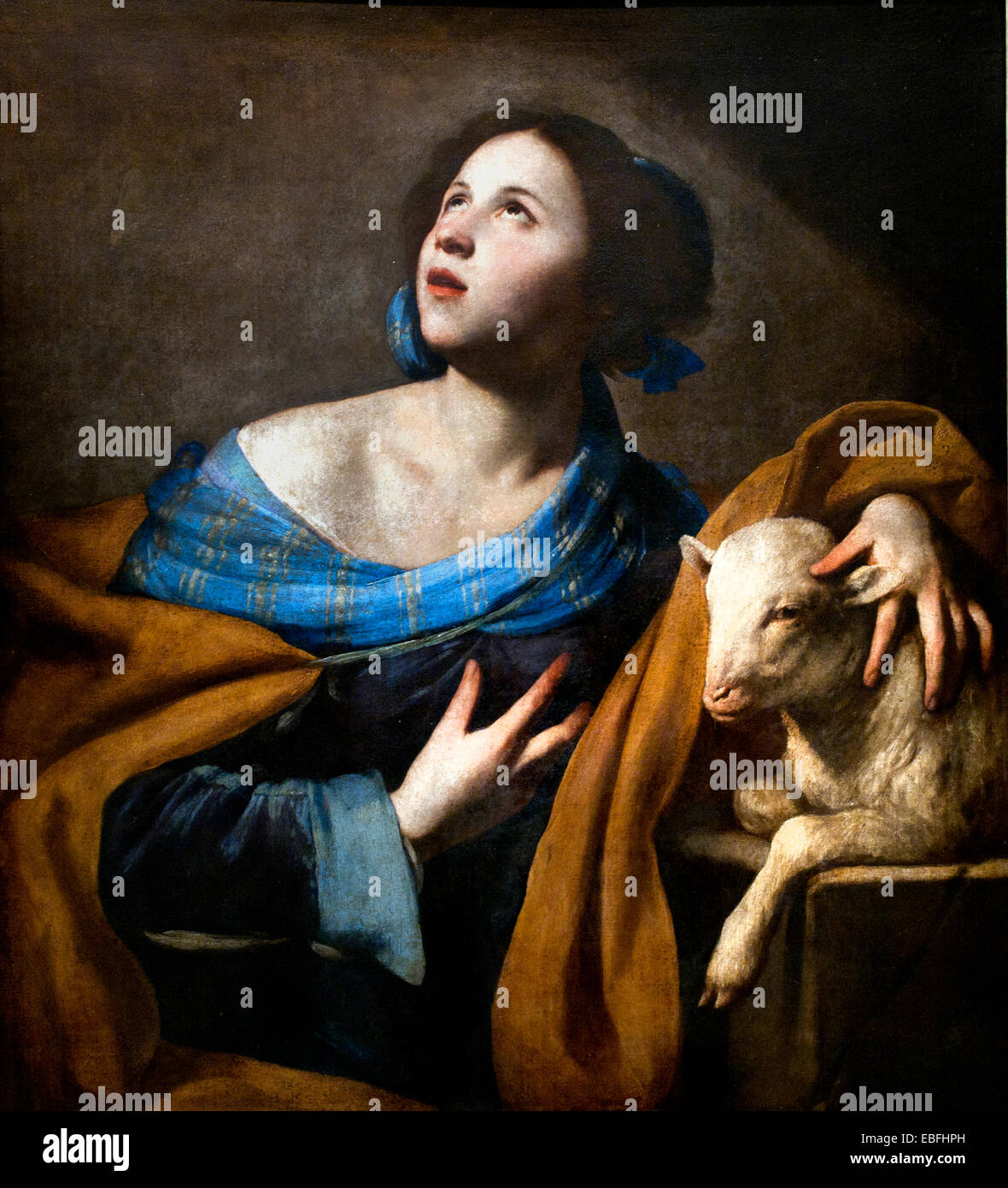 St. Agnes 1635 Massimo Stanzione (auch genannt Stanzioni) 1586-1656 italienischen Barock Maler Stockfoto