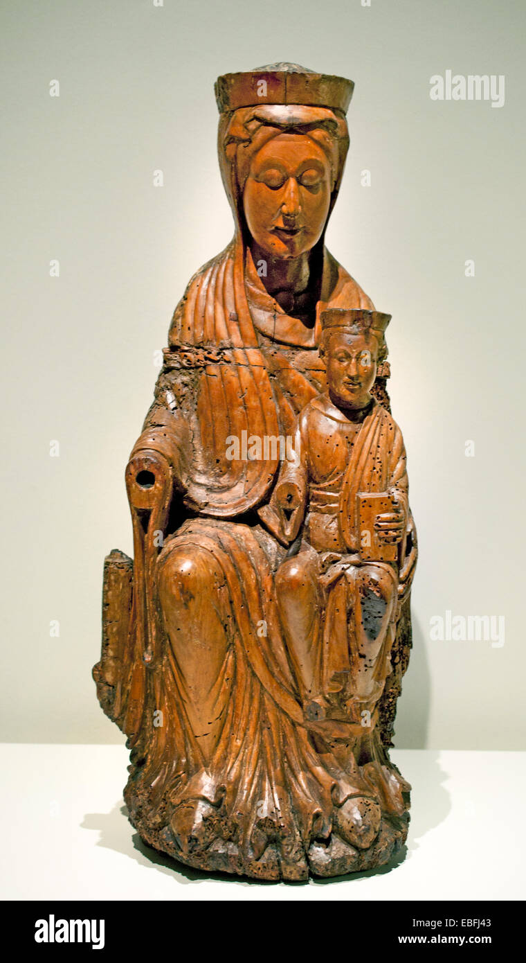 Jungfrau mittelalterlichen romanischen Kunst des 13. Jahrhunderts Spanien Spanisch Stockfoto