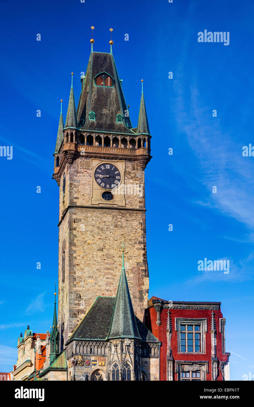 Prag, Tschechische Republik-Juni 3, 2013: berühmte Altstädter Rathaus auf dem Altstädter Ring in Prag - HDR-Bild Stockfoto