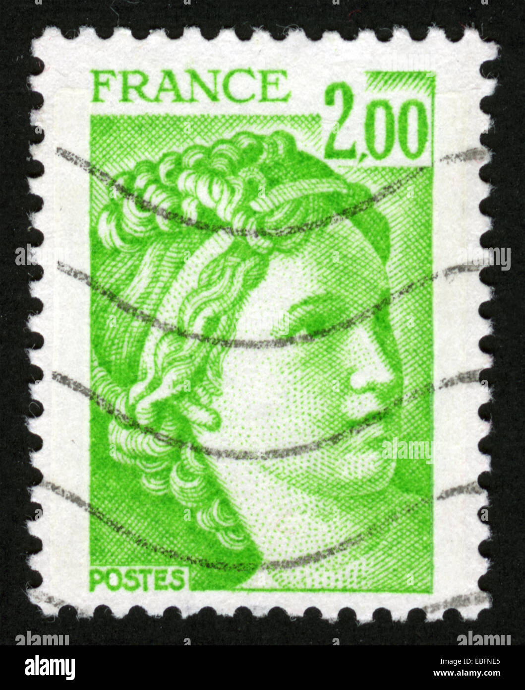 Frankreich, Porto, Briefmarke, Sabine, nach David, 1977 Stockfoto