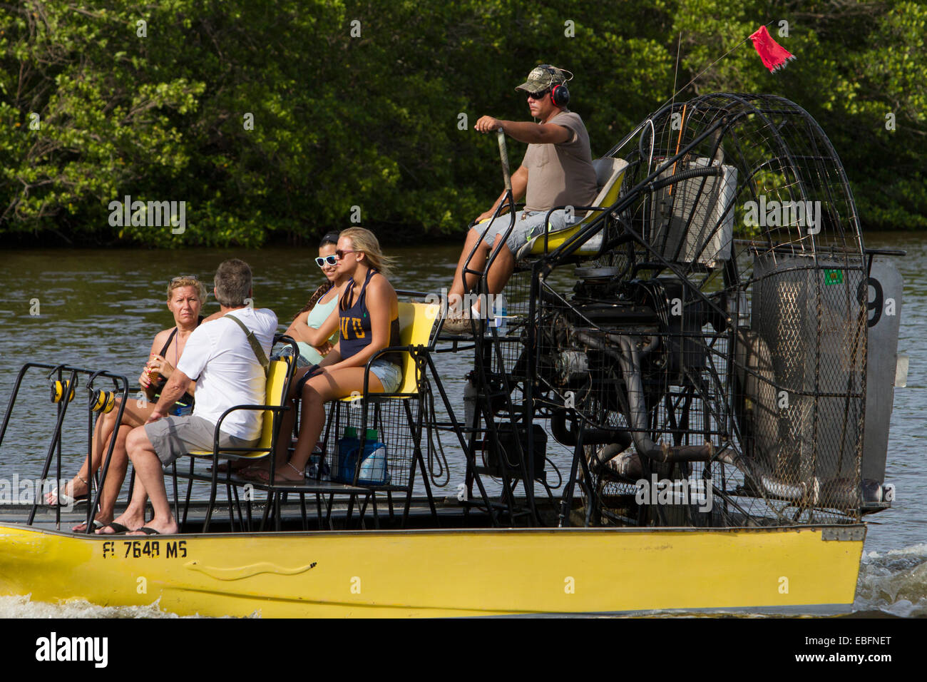 Airboat Tours in Everglades City auf dem Tamiami Trail in Süd-Florida. Stockfoto