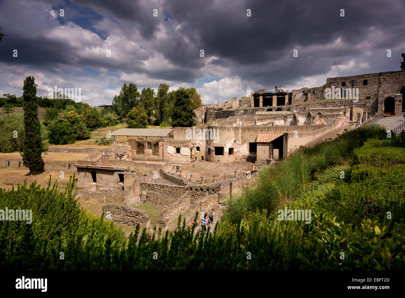 Die verlassene antike Stadt Pompeji, in der Bucht von Neapel. Stockfoto