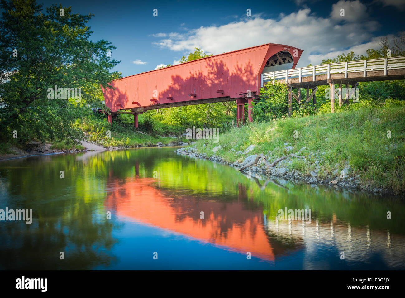 Roseman Brücke. Madison County, Iowa. Stockfoto