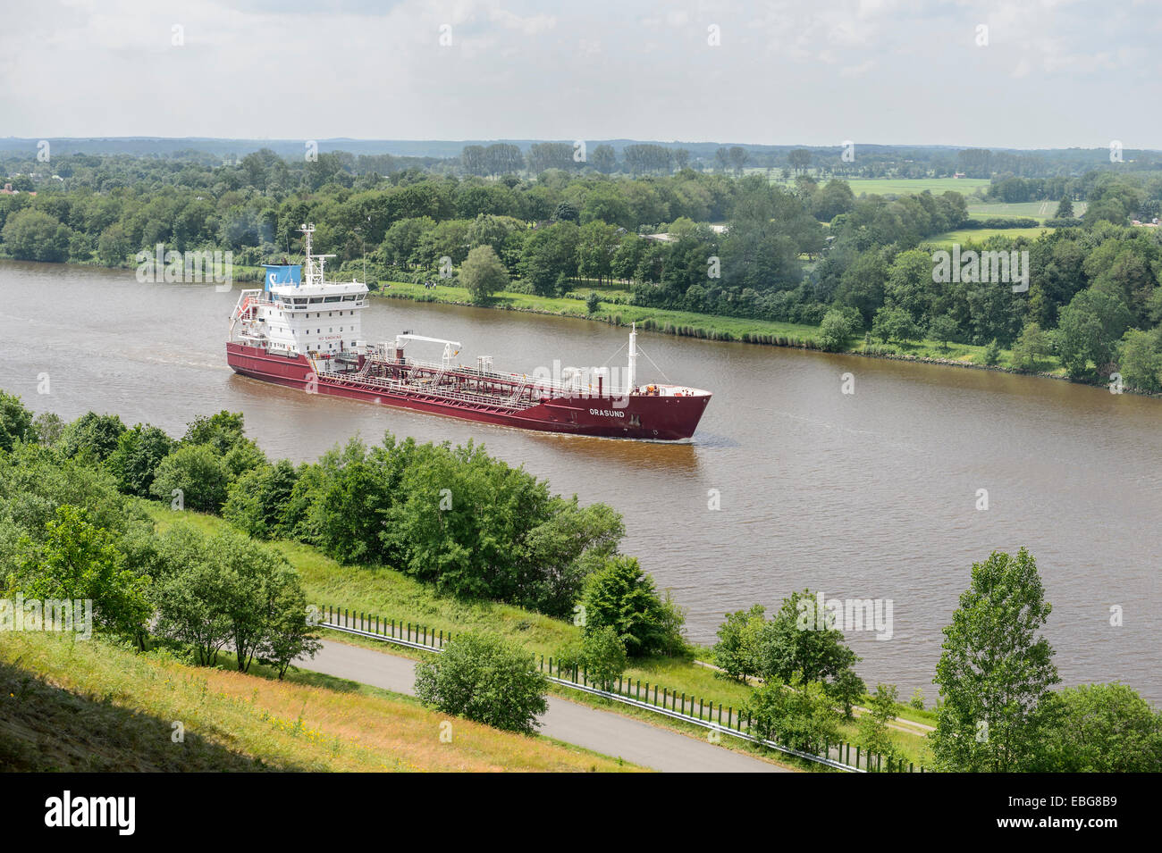 Tankship Orasund, Nord-Ostsee-Kanal, Rade, Schleswig-Holstein, Deutschland Stockfoto