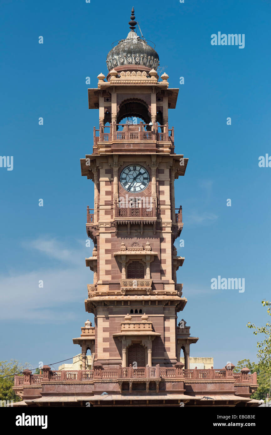 Ghanta Ghar Uhrturm, Jodhpur, Rajasthan, Indien Stockfoto