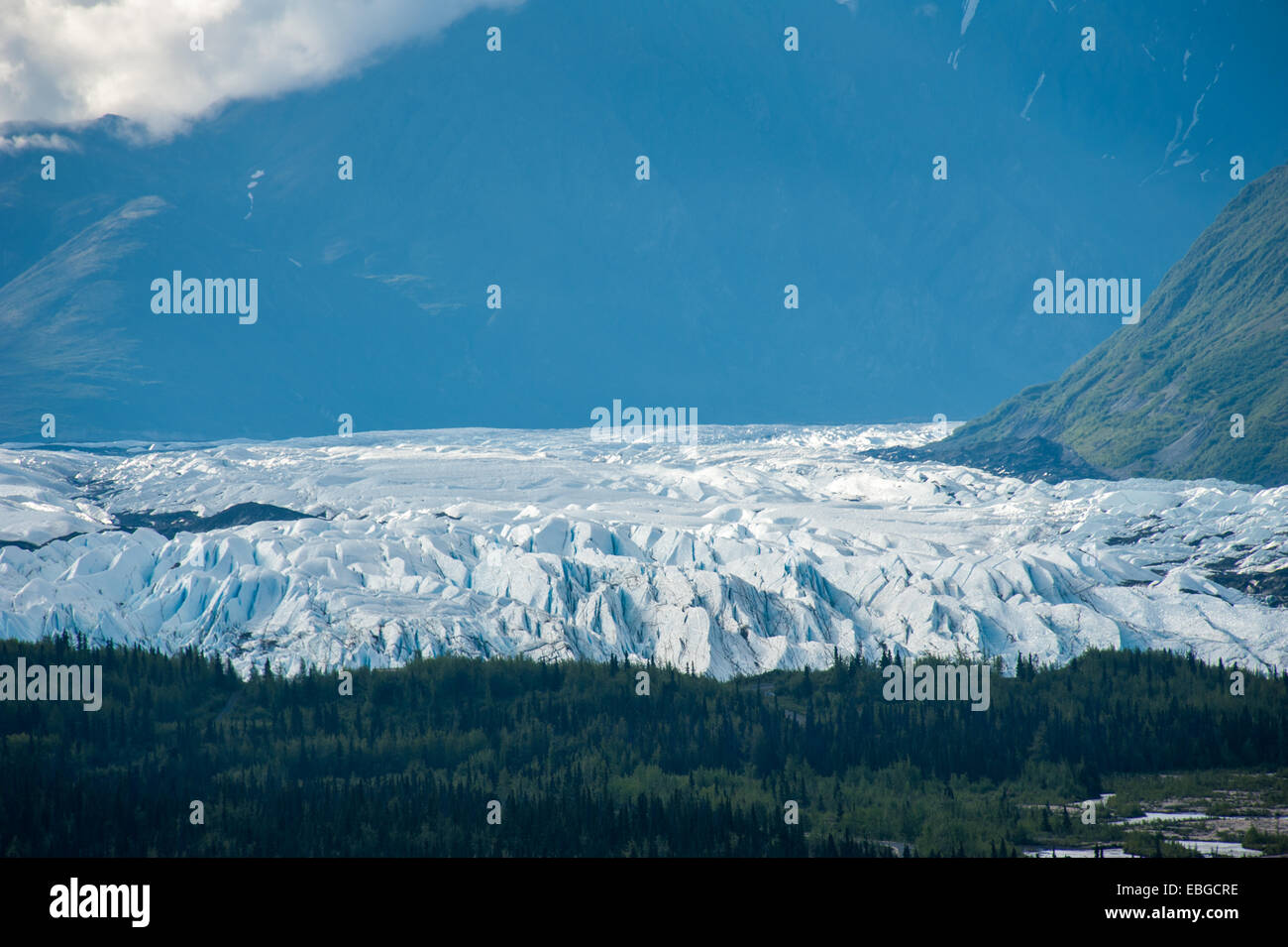Chugach Bergkette und den Matanuska Gletscher aus der Glenn Highway National Scenic Byway in Alaska Stockfoto