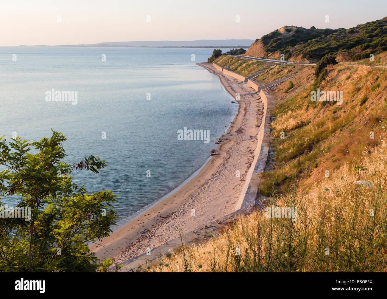 ANZAC Cove, Gallipoli Halbinsel, Provinz Canakkale, Türkei.  Der Strand von Anzac Cove, Blick nach Norden. Stockfoto