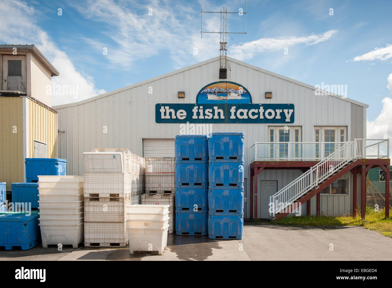 Fischfabrik im Hafen Homer Alaska Stockfoto