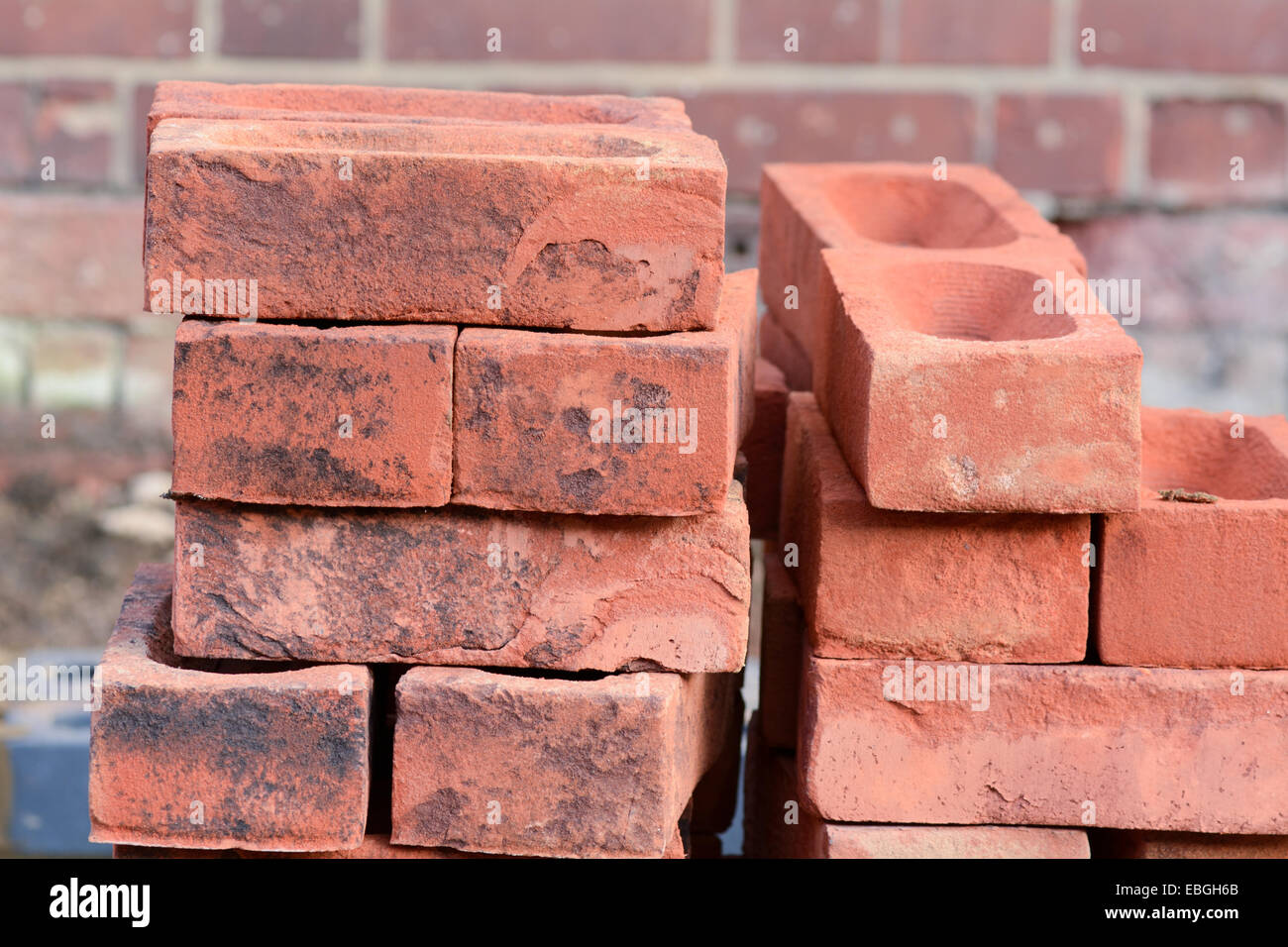 Ein Haufen aus rotem Ziegelstein Stockfoto