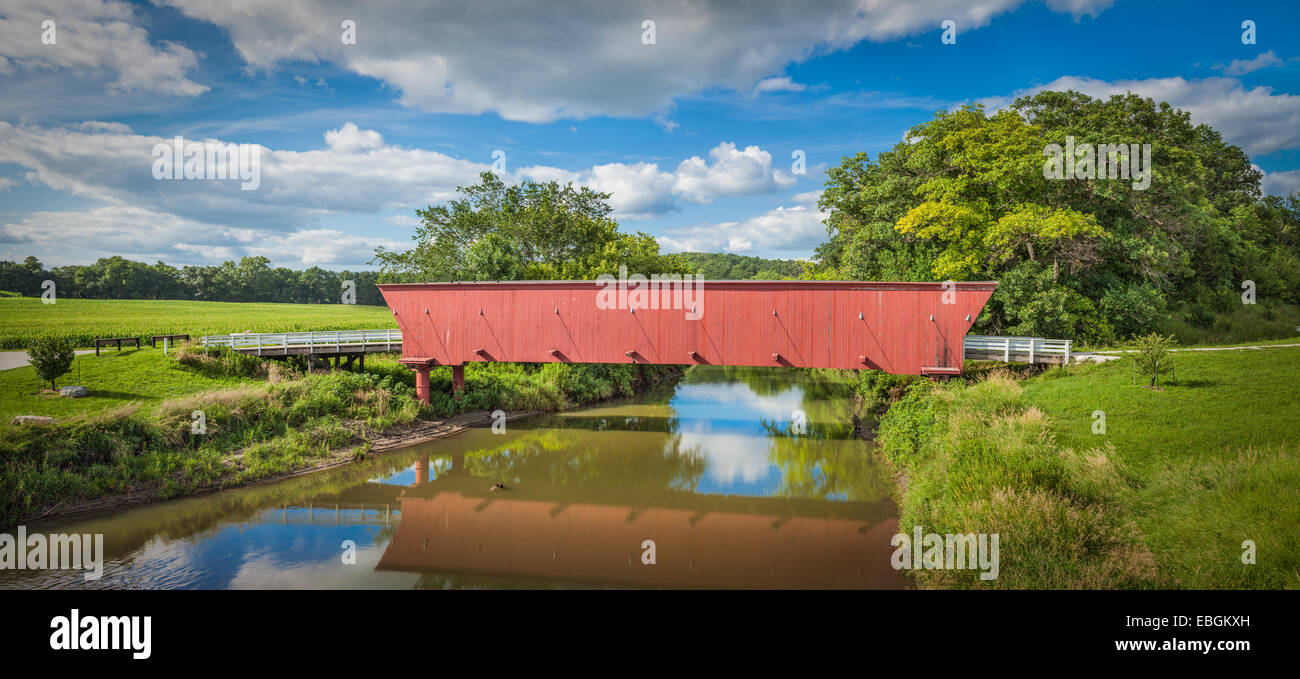 Hogback Brücke. Madison County, Iowa. Stockfoto