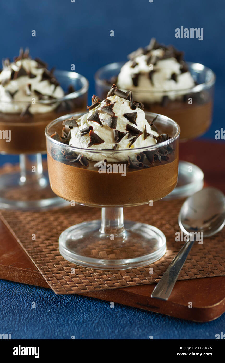 Schokoladen-Mousse dessert Stockfoto