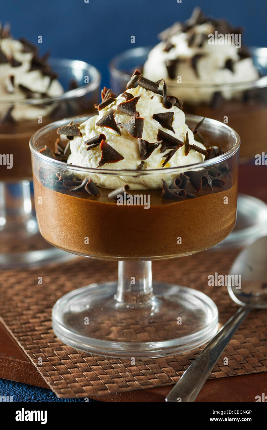 Schokoladen-Mousse dessert Stockfoto