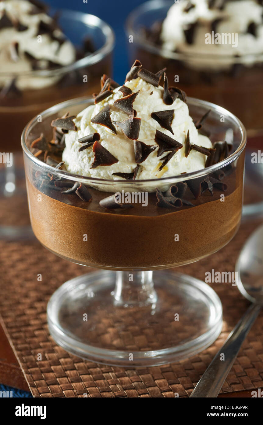 Schokoladen-Mousse dessert Stockfoto