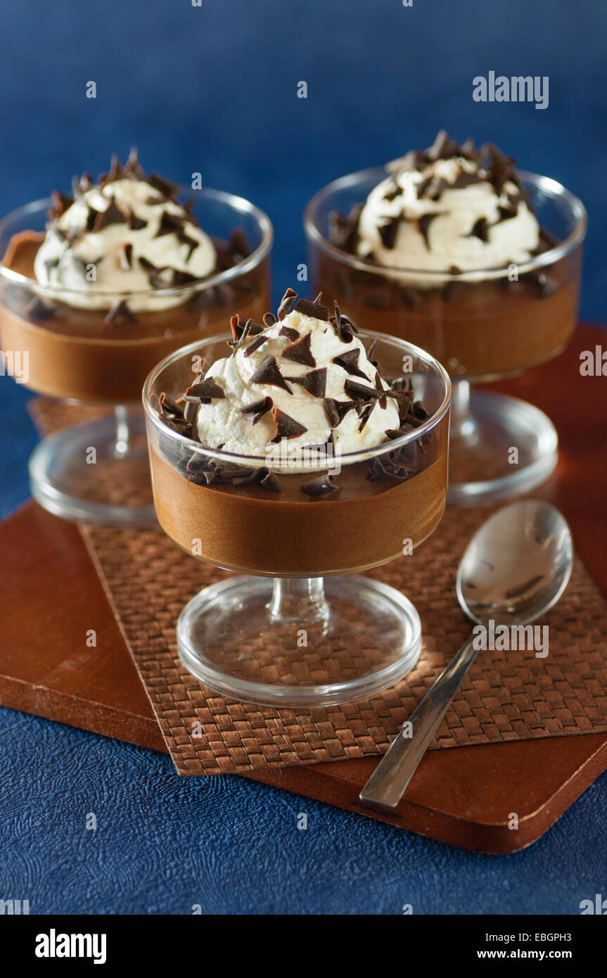 Schokoladen-Mousse dessert Stockfoto