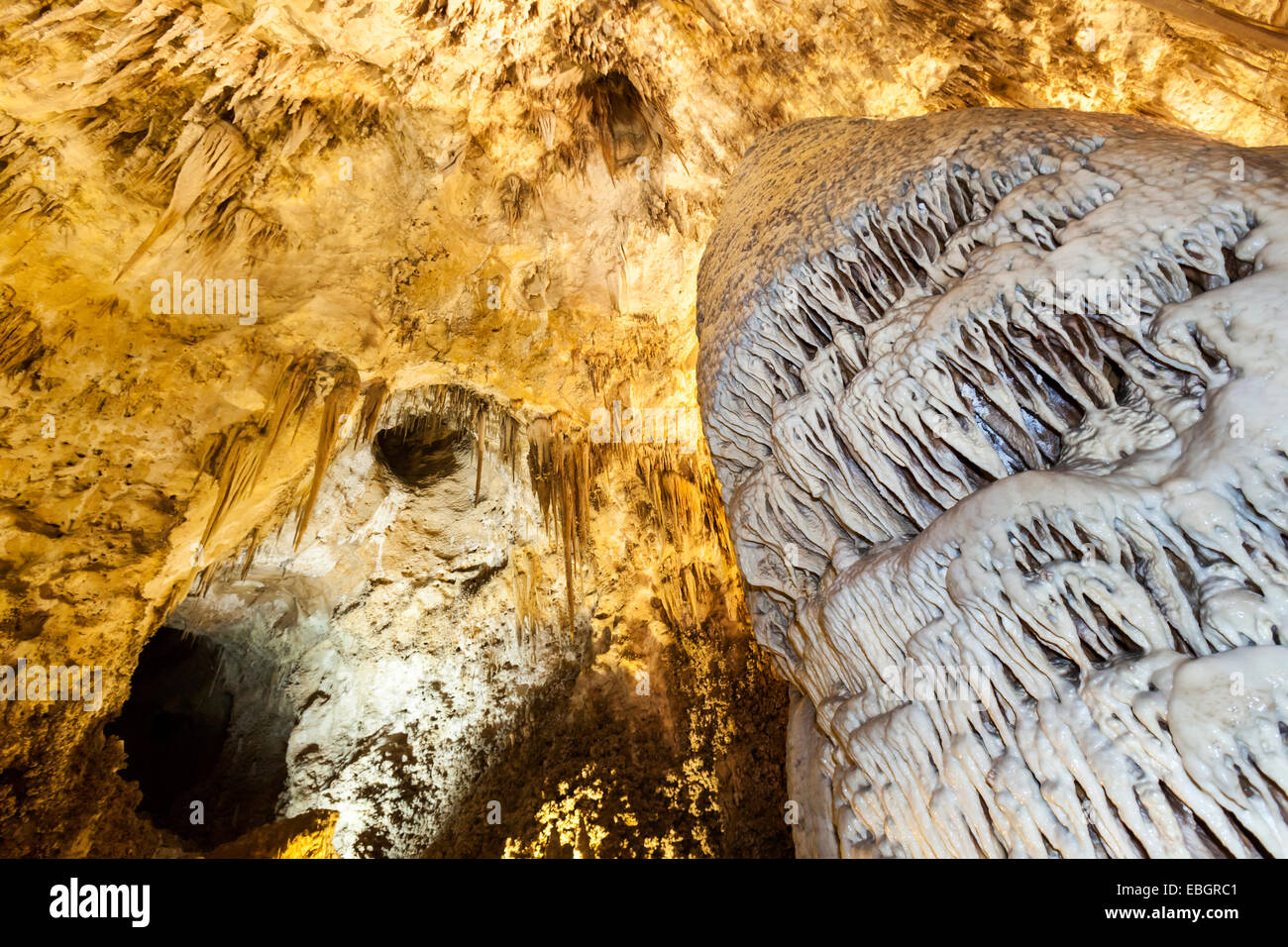 Innenansichten der Höhlen in Carlsbad Caverns in Carlsbad, New Mexico. Stockfoto
