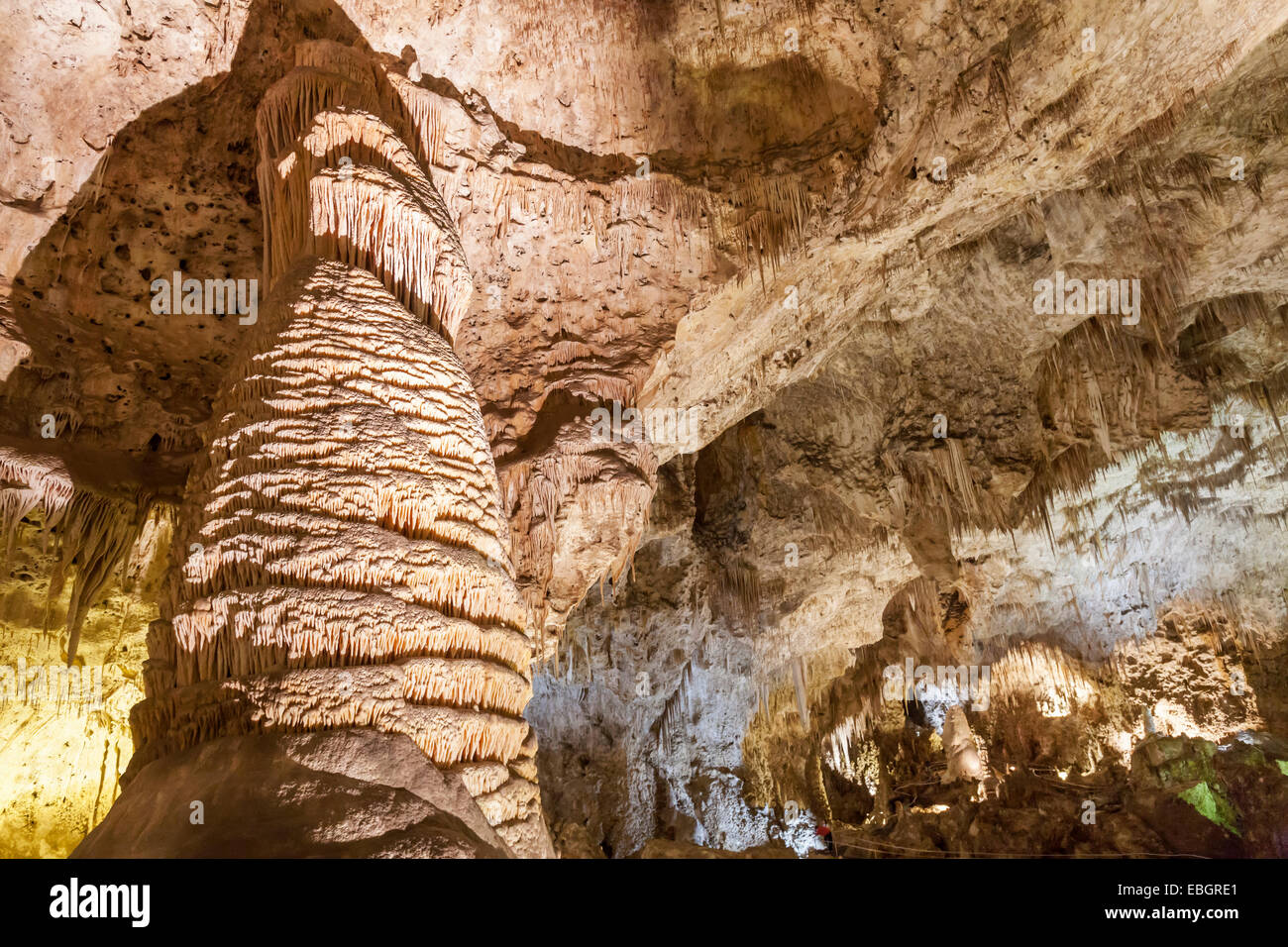 Innenansichten der Höhlen in Carlsbad Caverns in Carlsbad, New Mexico. Stockfoto
