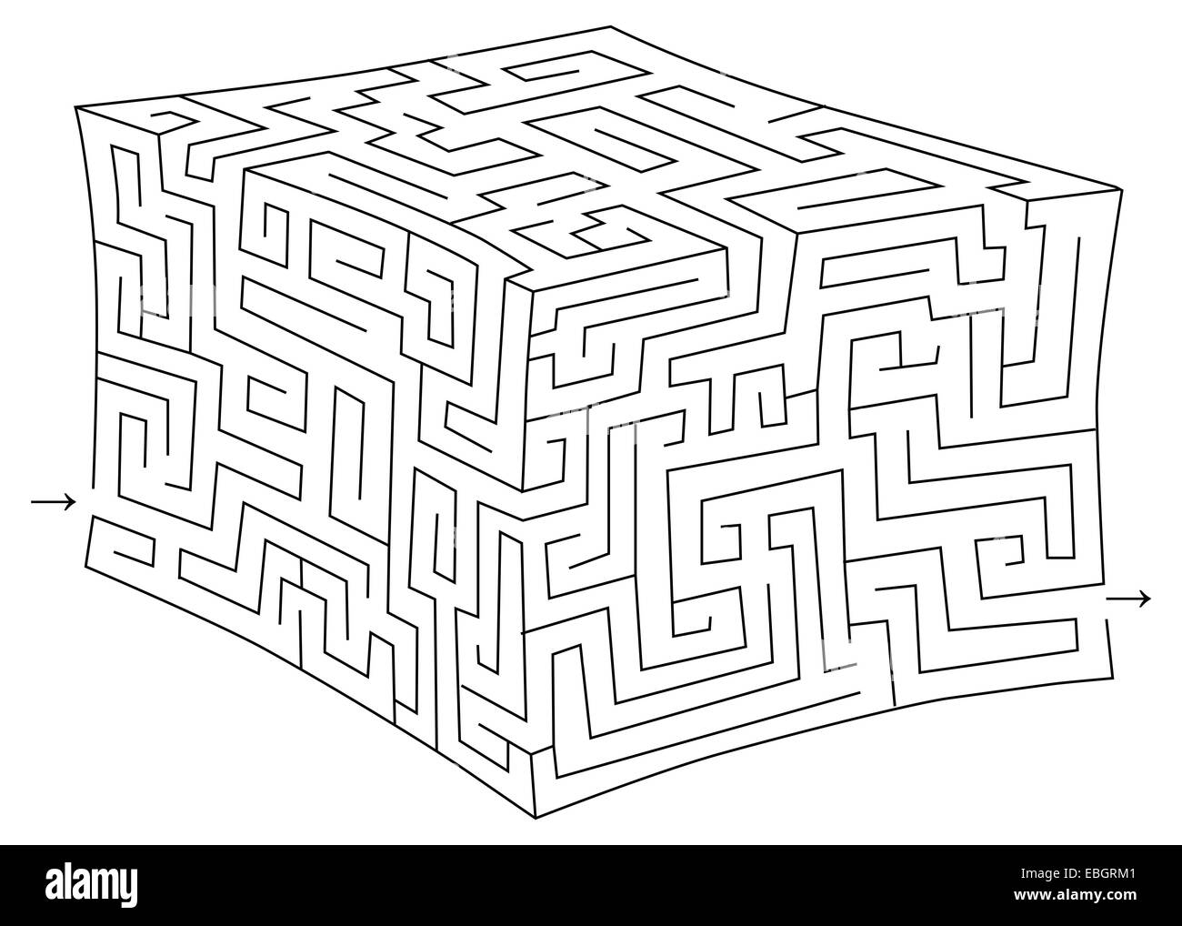Vektor-Cube-Labyrinth (Labyrinth) Stockfoto