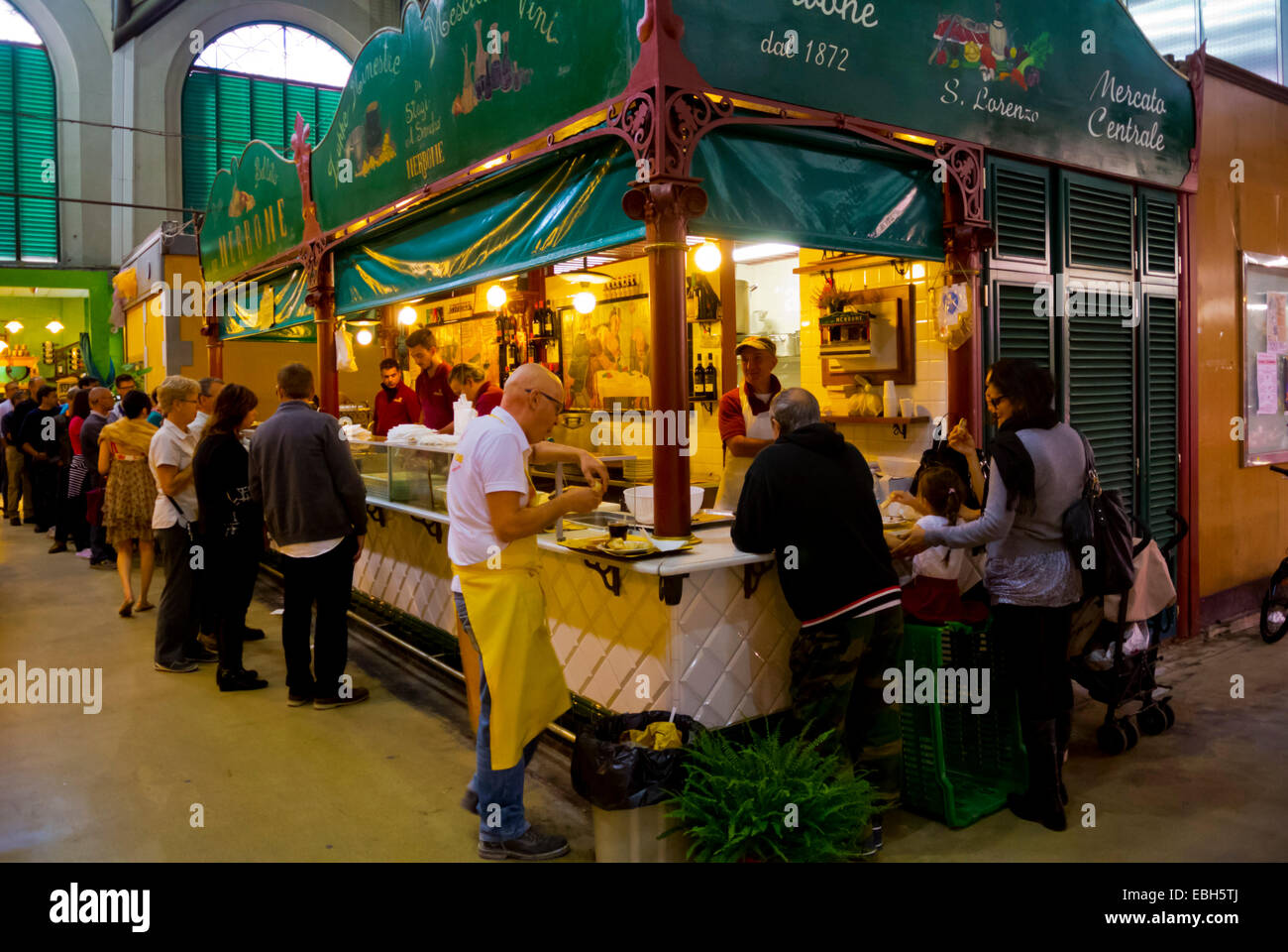 Zentrale Markthalle Cafe, Mercato Centrale, Florenz, Toskana, Italien Stockfoto